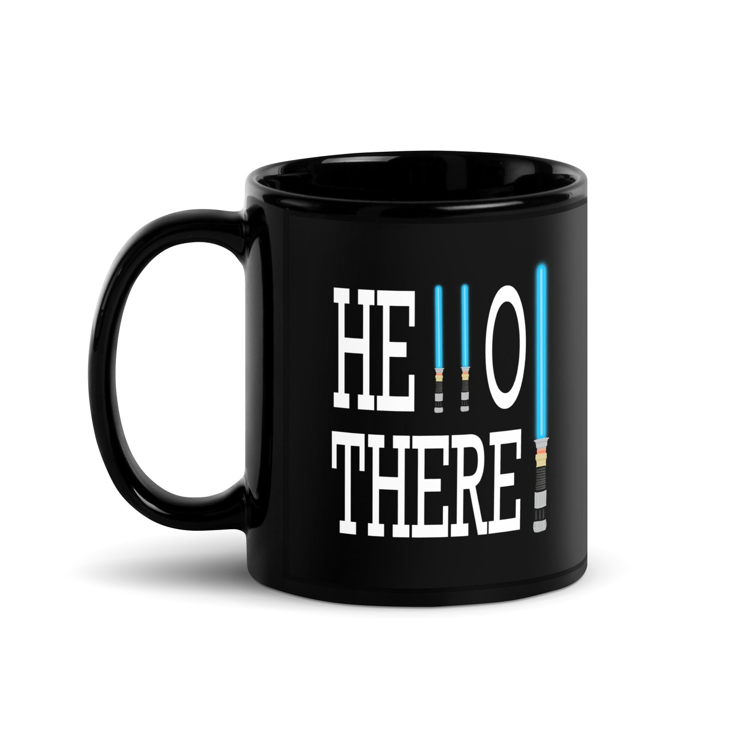 Hello There 4 Me Black Glossy Mug