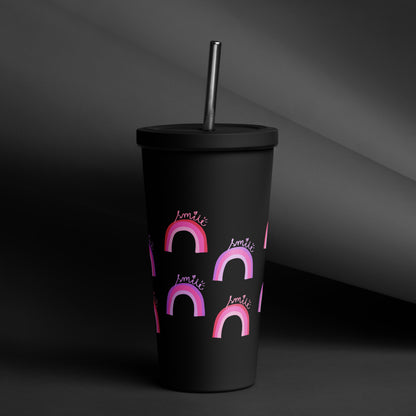 Rainbow 4 Me Insulated tumbler with a straw