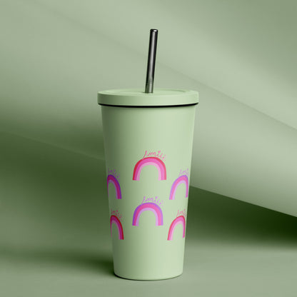 Rainbow 4 Me Insulated tumbler with a straw