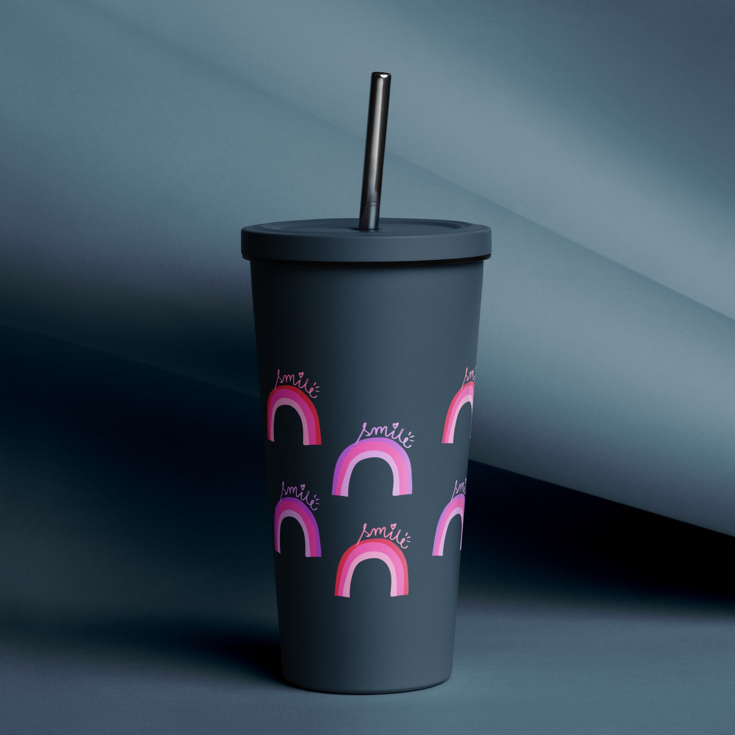 Rainbow 4 Me Insulated tumbler with a straw