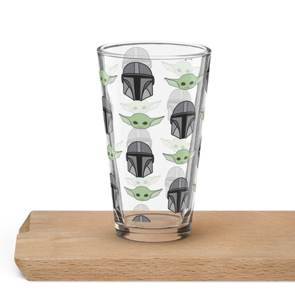 Mando and Grogu 4 Me Shaker pint glass